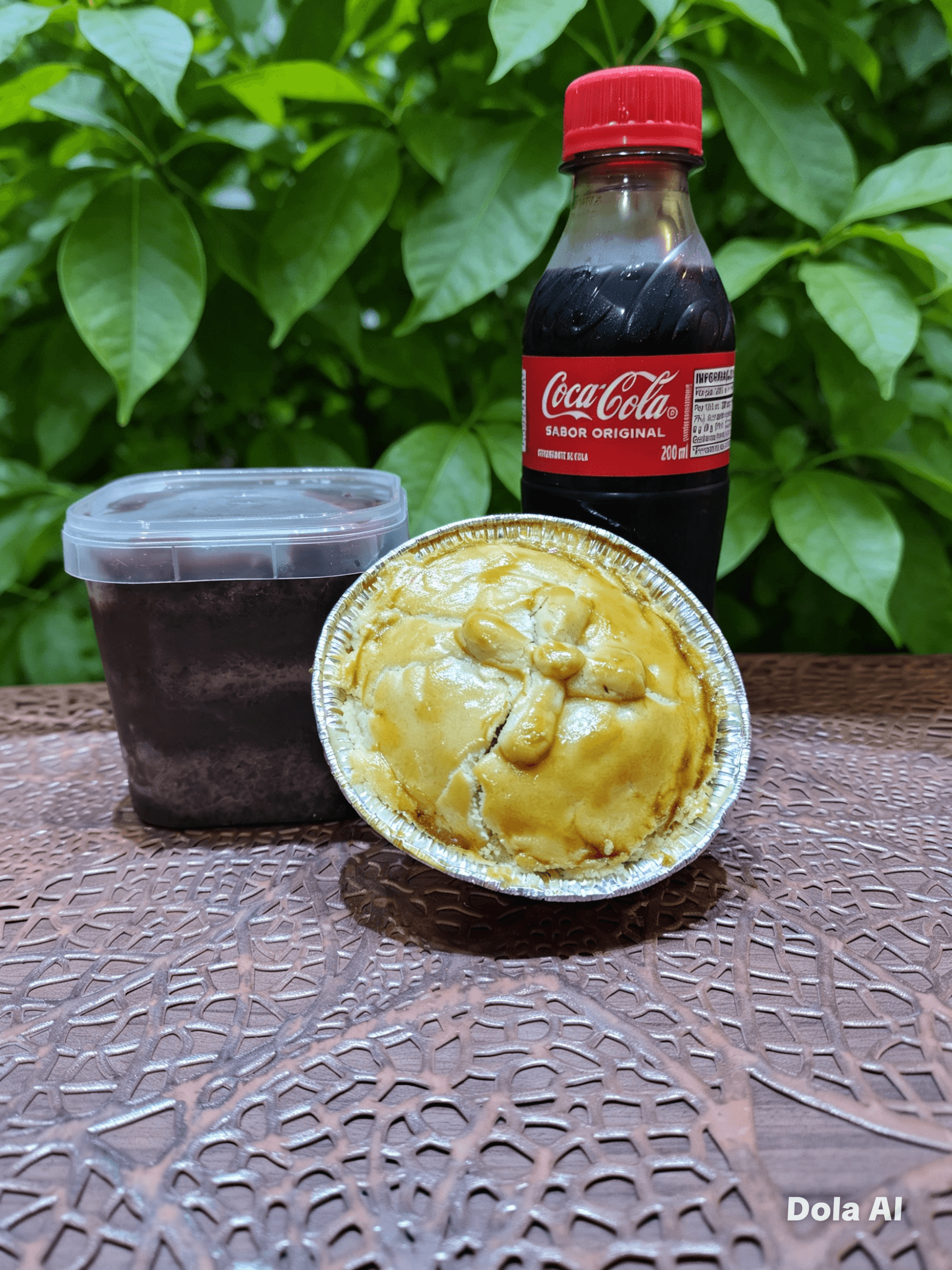 Empada de frango pequena + Coca 200ml + Bolo de pote