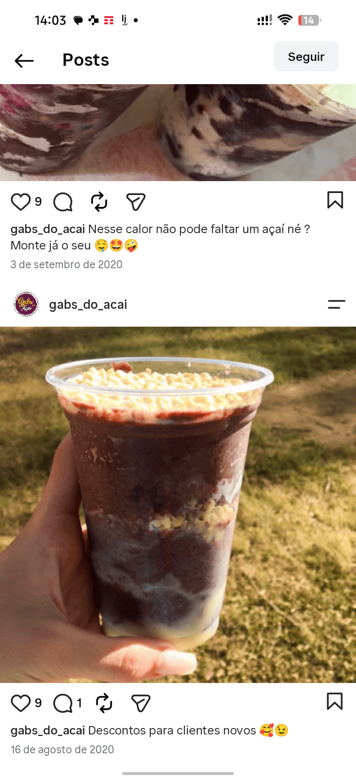 Açaí Médio (400ml)
